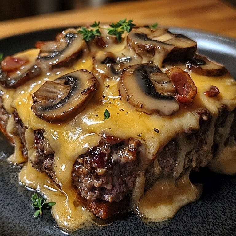 Bacon Mushroom Swiss Cheese Meatloaf