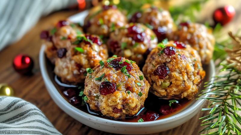 Cranberry and Turkey Stuffing Balls