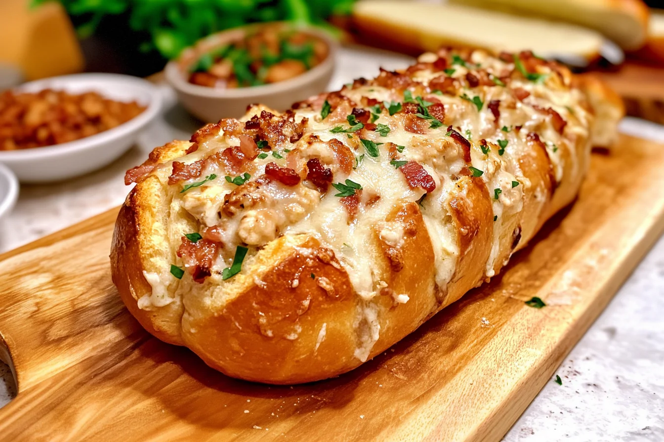 Chicken Bacon Ranch Stuffed Bread 