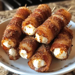 BBQ Bacon-Wrapped Mozzarella Sticks