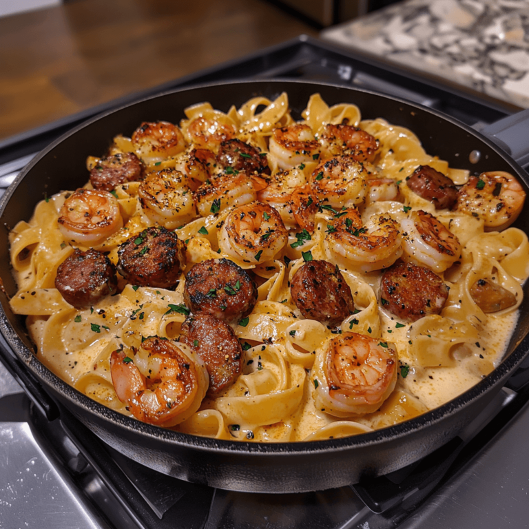 Cajun Shrimp And Sausage Alfredo Pasta Recipe