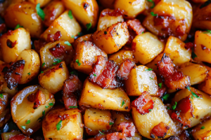 crispy honey bacon potatoes