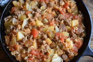 Jambalaya in a skillet