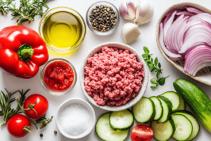 Mediterranean Ground Beef Stir Fry Ingredients