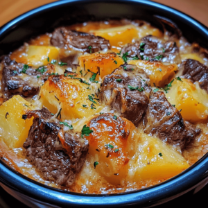 Crockpot Loaded Steak And Potato Bake Recipe