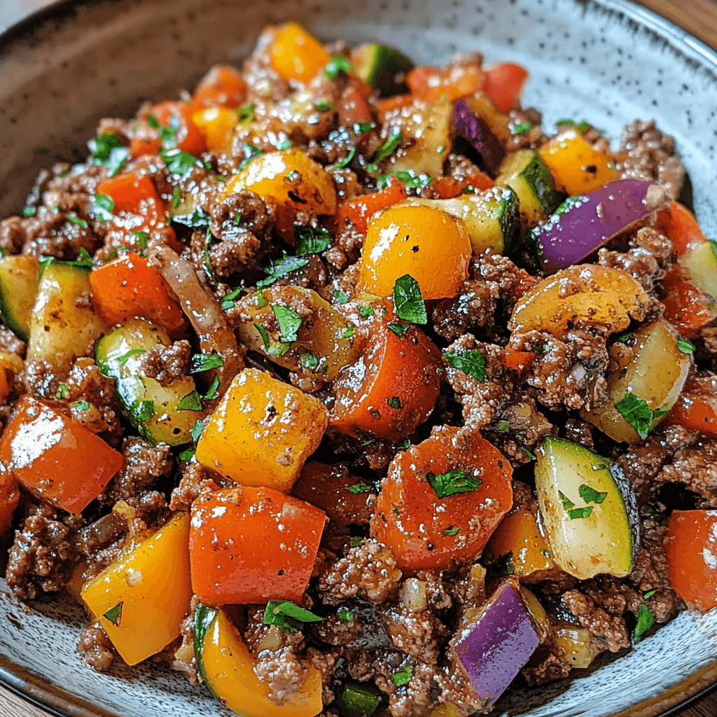 Mediterranean Ground Beef Stir Fry Recipe