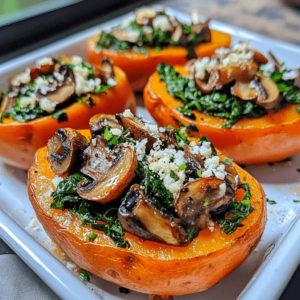 Stuffed Sweet Potatoes With Spinach, Mushroom, And Feta Recipe