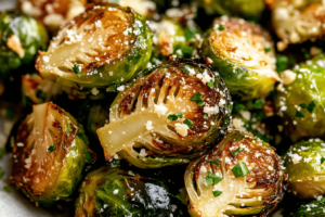 Garlic Parmesan Roasted Brussels Sprouts