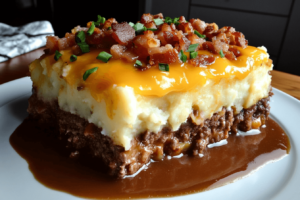 loaded potato and meatloaf casserole