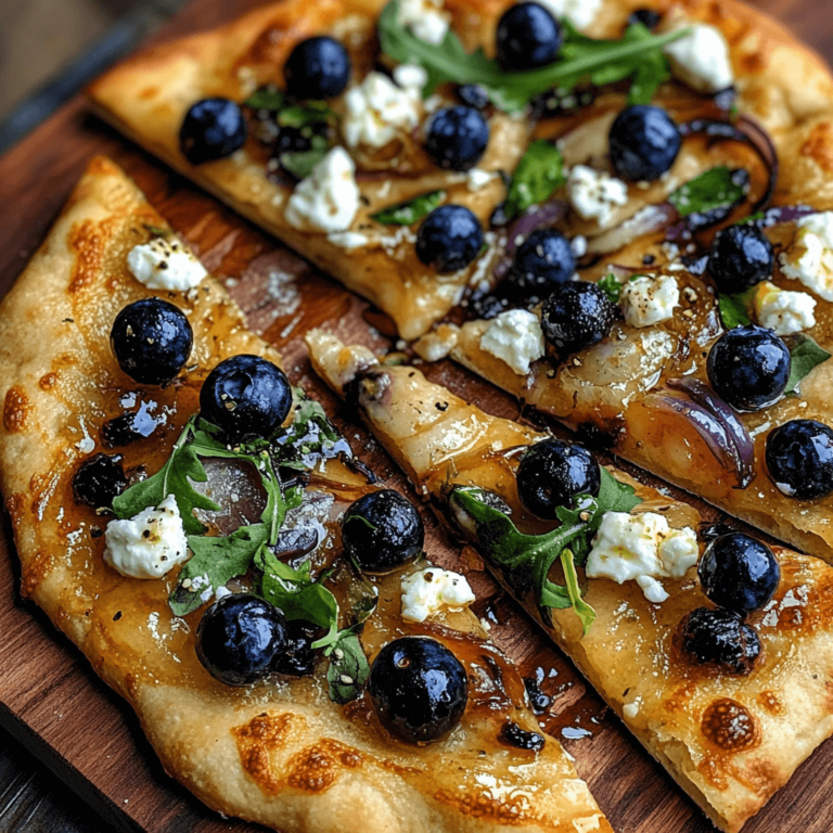 Blueberry Feta & Honey-Caramelized Onion Naan Pizza Recipe