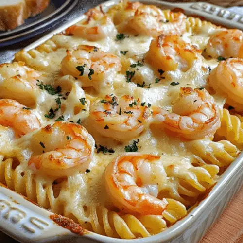 Cheesy Shrimp Scampi Pasta Bake Recipe