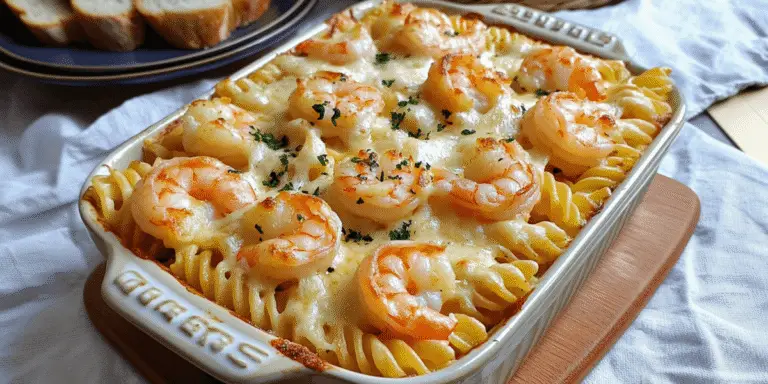 Cheesy Shrimp Scampi Pasta Bake Recipe
