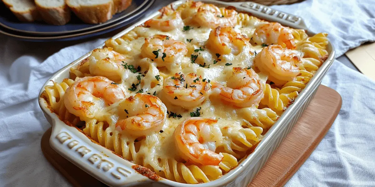 Cheesy Shrimp Scampi Pasta Bake Recipe