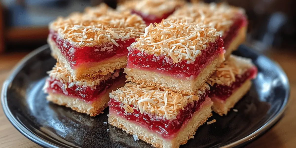 Jam & Coconut Dream Bars Recipe