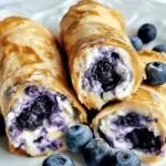 Crispy Keto Blueberry Cream Cheese Roll-Ups Recipe
