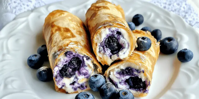 Crispy Keto Blueberry Cream Cheese Roll-Ups Recipe