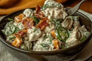 delicious jalapeño popper chicken salad