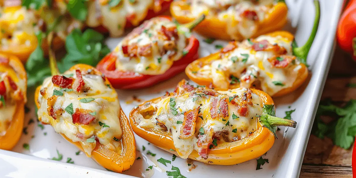 Cheesy Bacon Stuffed Mini Peppers Recipe