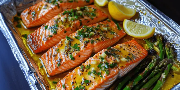 Garlic Butter Salmon & Asparagus Recipe