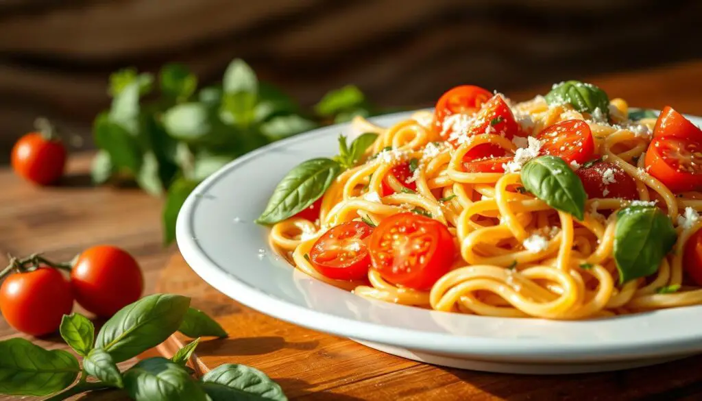 fresh tomato basil pasta salad