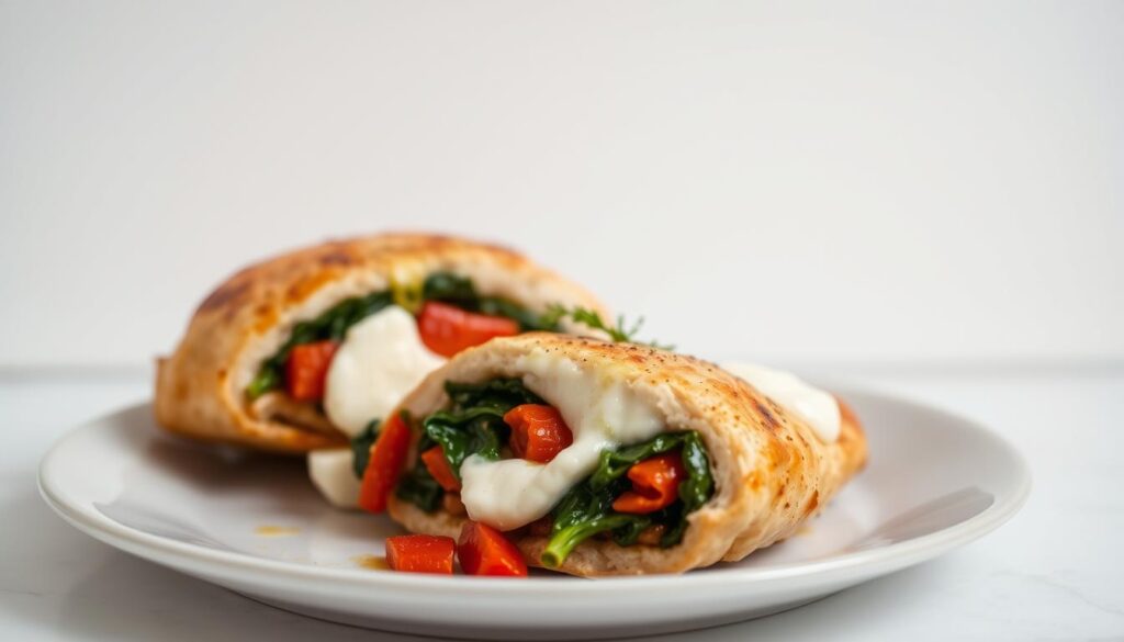 roasted red pepper, spinach, and mozzarella stuffed chicken recipe