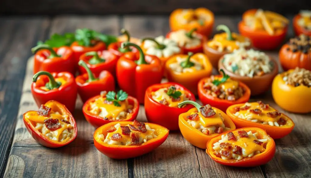 variations of cheesy bacon stuffed mini peppers