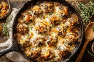 French Onion Meatballs
