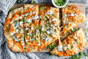 Buffalo Chicken Naan Pizza