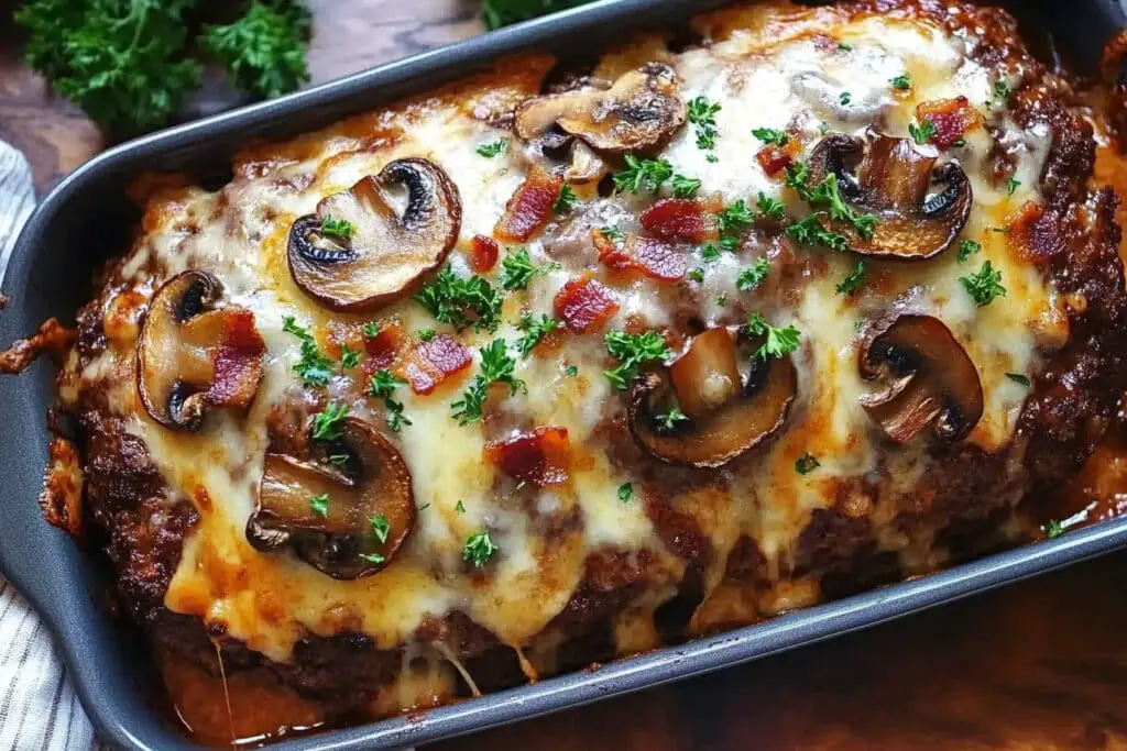 Bacon Mushroom Swiss Cheese Meatloaf Recipe Bacon Mushroom Swiss Cheese Meatloaf Recipe