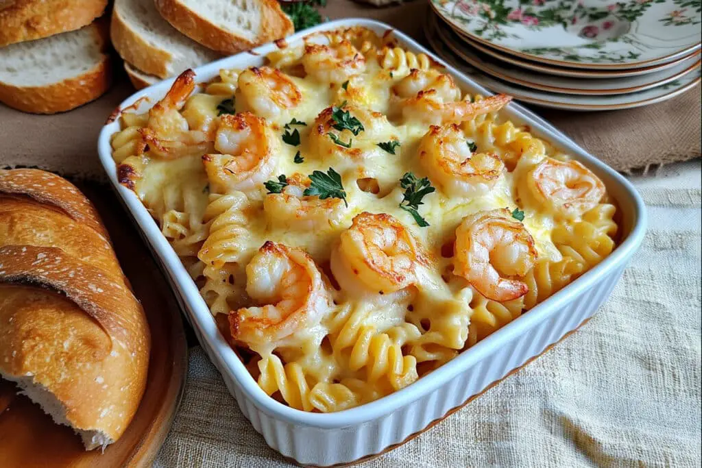 Cheesy Shrimp Scampi Pasta Bake Recipe Cheesy Shrimp Scampi Pasta Bake Recipe