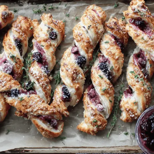 Blackberry Goat Cheese Puff Pastry Twists Recipe