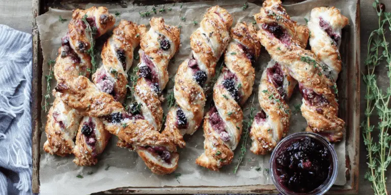 Blackberry Goat Cheese Puff Pastry Twists Recipe