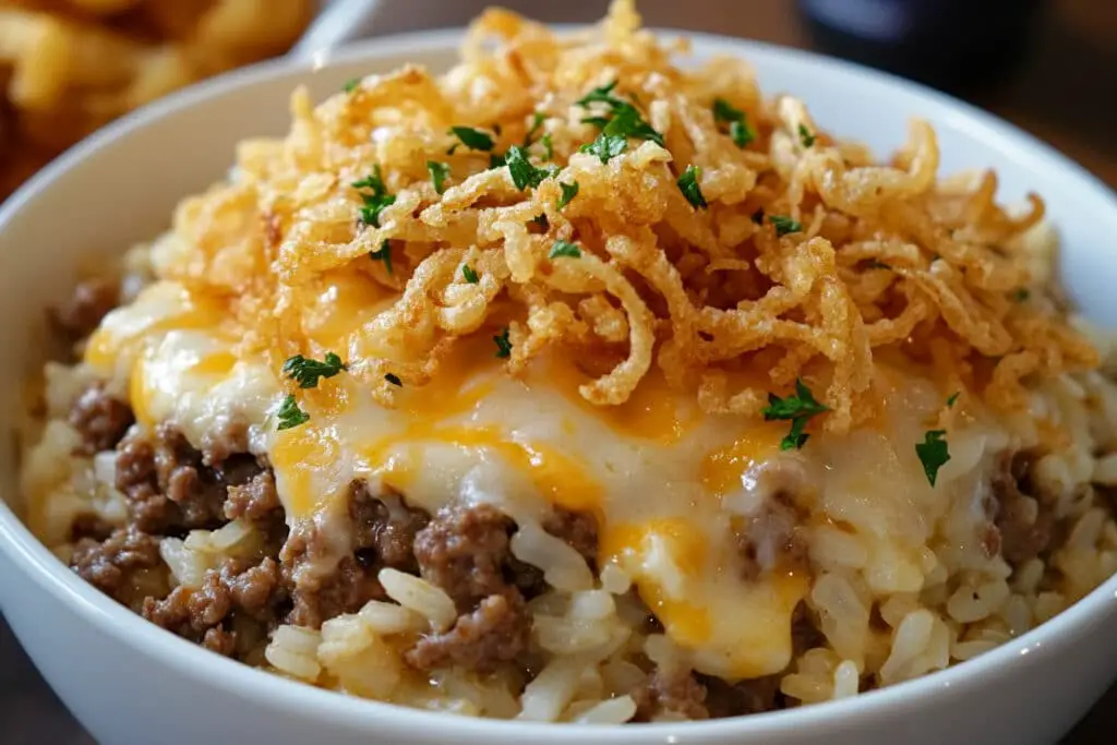 French Onion Ground Beef And Rice Casserole Recipe French Onion Ground Beef And Rice Casserole Recipe