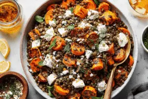 brown butter lentil and sweet potato salad