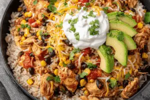 one-pot chicken burrito bowl