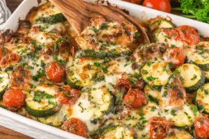 Cheesy Chicken Zucchini Casserole