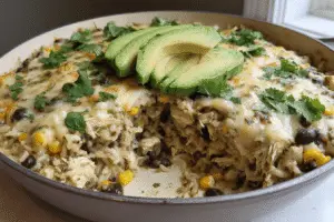 Salsa Verde Chicken and Rice Skillet