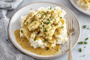 Chicken Gravy with Mashed Potatoes
