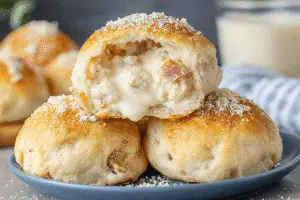 Chicken Alfredo Garlic Bread Bombs