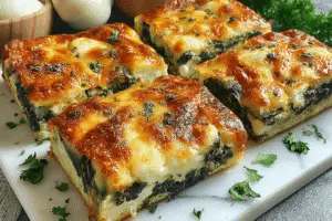 Spinach Cheese Squares