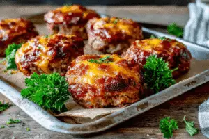 Mini BBQ Bacon Cheddar Meatloaf