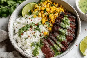 Cilantro Lime Steak And Rice Bowls
