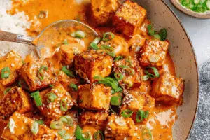 Spicy Tofu With Creamy Coconut Sauce