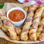 Bacon-Wrapped Cheesy Garlic Breadsticks Recipe