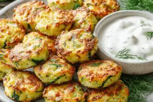 Cheesy Garlic Zucchini Bites