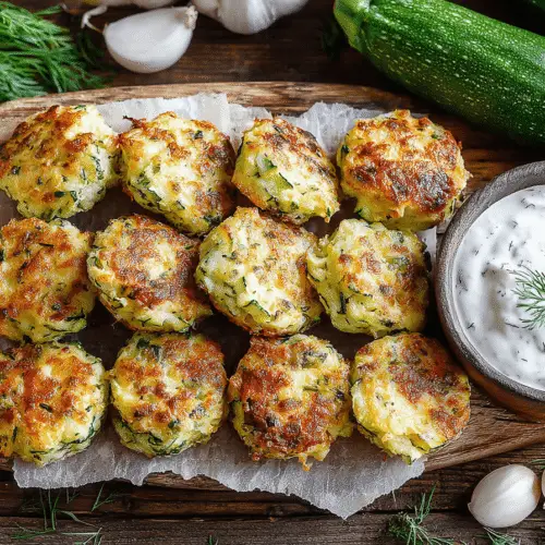 Cheesy Garlic Zucchini Bites recipe