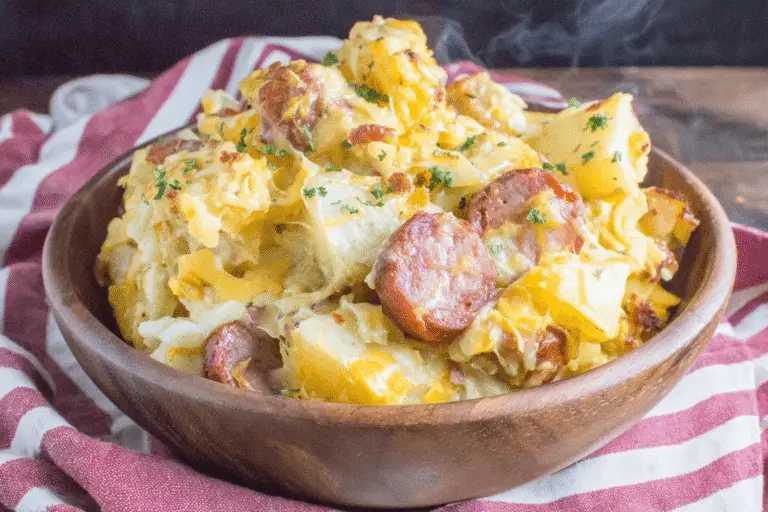 Cheesy Potato & Smoked Sausage Casserole Recipe