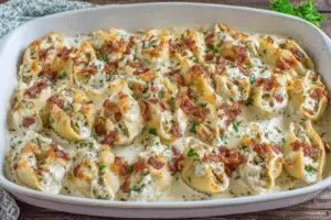 Creamy Chicken and Bacon Stuffed Shells