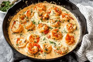 Creamy Garlic Shrimp Skillet