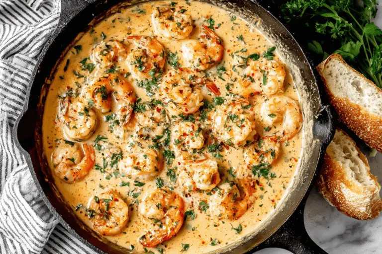 Creamy Garlic Shrimp Skillet Recipe